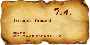 Telegdi Armand névjegykártya
